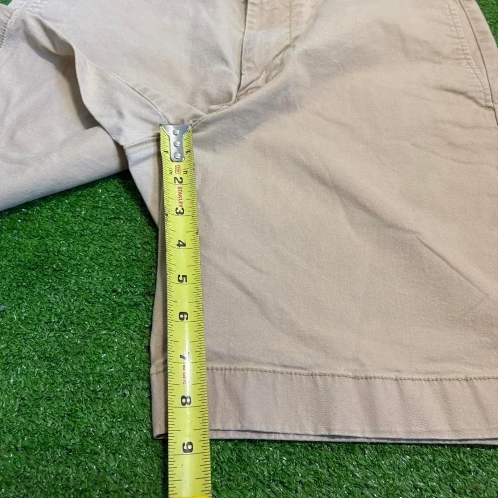 J. Crew Flex Chico Shorts Size 34W‎ Khaki Flat Front Cotton Stretch preppy short